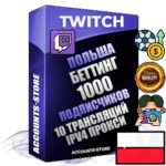 Профессиональные Польские соц. аккаунты Twitch с мощным оформлением под тематику БЕТТИНГ (Ставки на спорт) ручной регистрации и фарма с высоким трастом репутацией и 10 Трансляциями тематики БЕТТИНГ (Ставки на спорт) — 1000 живых активных подписчиков для Рекламы и Продвижения Дополнительный Прогон по ГЕО IP Польша из разных локаций привязана Почта (Поставляется в комплекте) + User Agent (Фарм + Выдержка + АНТИБАН + Прогон по IP) Поддержка работы с под VPN. Идеально подходят под любые проекты и схемы заработка. В комплекте безлимитный выделенный IpV4 прокси сервер
