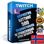 Профессиональные Норвежские соц. аккаунты Twitch с мощным оформлением под тематику БЕТТИНГ (Ставки на спорт) ручной регистрации и фарма с высоким трастом репутацией и 10 Трансляциями тематики БЕТТИНГ (Ставки на спорт) — 500 живых активных подписчиков для Рекламы и Продвижения Дополнительный Прогон по ГЕО IP Норвегия из разных локаций привязана Почта (Поставляется в комплекте) + User Agent (Фарм + Выдержка + АНТИБАН + Прогон по IP) Поддержка работы с под VPN. Идеально подходят под любые проекты и схемы заработка. В комплекте безлимитный выделенный IpV4 прокси сервер