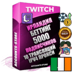 Профессиональные Ирландские соц. аккаунты Twitch с мощным оформлением под тематику БЕТТИНГ (Ставки на спорт) ручной регистрации и фарма с высоким трастом репутацией и 10 Трансляциями тематики БЕТТИНГ (Ставки на спорт) — 5000 живых активных подписчиков для Рекламы и Продвижения Дополнительный Прогон по ГЕО IP Ирландия из разных локаций привязана Почта (Поставляется в комплекте) + User Agent (Фарм + Выдержка + АНТИБАН + Прогон по IP) Поддержка работы с под VPN. Идеально подходят под любые проекты и схемы заработка. В комплекте безлимитный выделенный IpV4 прокси сервер