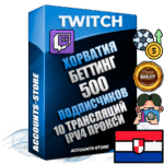 Профессиональные Хорватские соц. аккаунты Twitch с мощным оформлением под тематику БЕТТИНГ (Ставки на спорт) ручной регистрации и фарма с высоким трастом репутацией и 10 Трансляциями тематики БЕТТИНГ (Ставки на спорт) — 500 живых активных подписчиков для Рекламы и Продвижения Дополнительный Прогон по ГЕО IP Хорватия из разных локаций привязана Почта (Поставляется в комплекте) + User Agent (Фарм + Выдержка + АНТИБАН + Прогон по IP) Поддержка работы с под VPN. Идеально подходят под любые проекты и схемы заработка. В комплекте безлимитный выделенный IpV4 прокси сервер