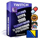 Профессиональные Боснийские соц. аккаунты Twitch с мощным оформлением под тематику НУТРА (Красота и здоровье) ручной регистрации и фарма с высоким трастом репутацией и 10 Трансляциями тематики НУТРА (Красота и здоровье) — 1000 живых активных подписчиков для Рекламы и Продвижения Дополнительный Прогон по ГЕО IP Босния и Герцеговина из разных локаций привязана Почта (Поставляется в комплекте) + User Agent (Фарм + Выдержка + АНТИБАН + Прогон по IP) Поддержка работы с под VPN. Идеально подходят под любые проекты и схемы заработка. В комплекте безлимитный выделенный IpV4 прокси сервер